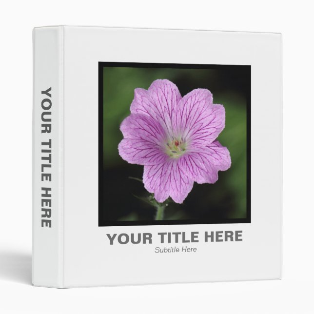 Square Photo - Pink Geranium Binder (Front/Spine)