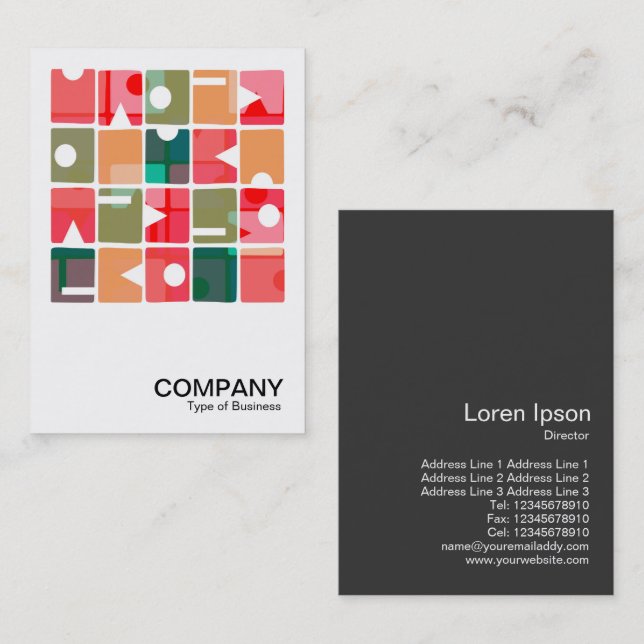 Square Photo - Rectangles Abstract 120623 Business Card (Front/Back)
