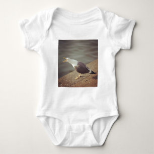 Square Photo - Squawking Seagull Baby Bodysuit