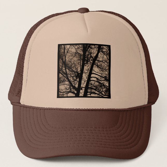 Square Photo - Tree Branches Trucker Hat (Front)