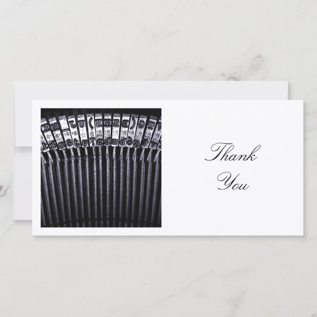 Square Photo - Typewriter Thank You Card (Front)