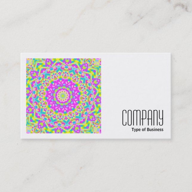 Square Photo (v2) - Colourful Kaleidoscope 08 Business Card (Front)