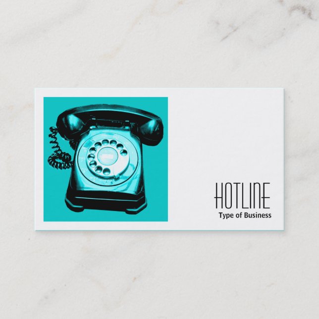 Square Photo (v2) - Hotline Cyan Business Card (Front)