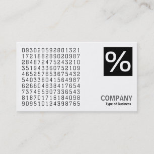 Square Photo (v2) Logo Panel - Random Numbers Business Card