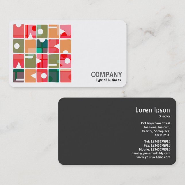 Square Photo (v2) - Rectangles Abstract 120623 Business Card (Front/Back)
