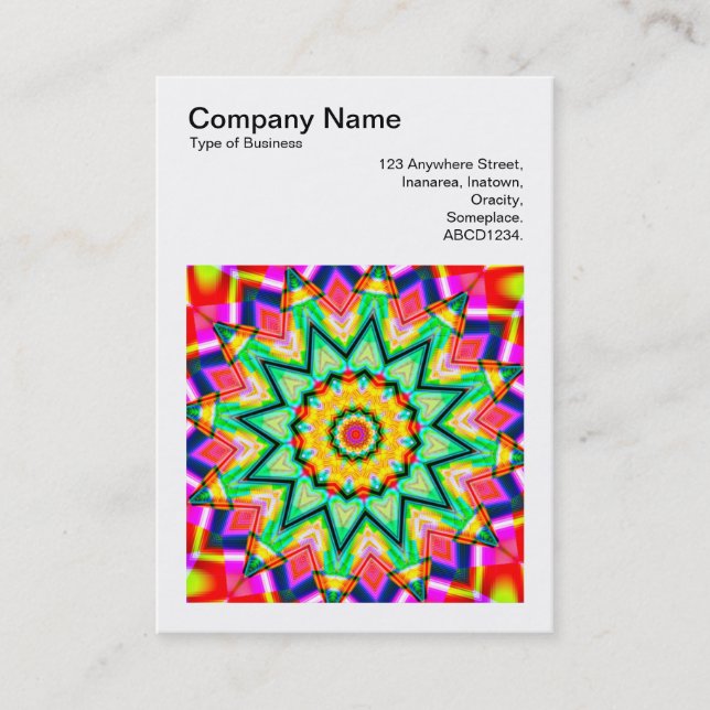 Square Photo (v3) - Abstract Kaleidoscope 010 Business Card (Front)