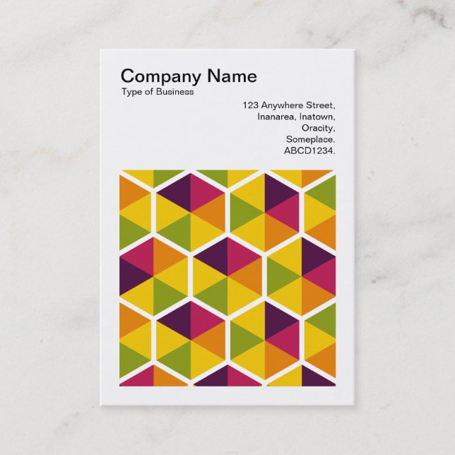 Square Photo (v3) - Hexagon pattern 01 Business Card (Front)