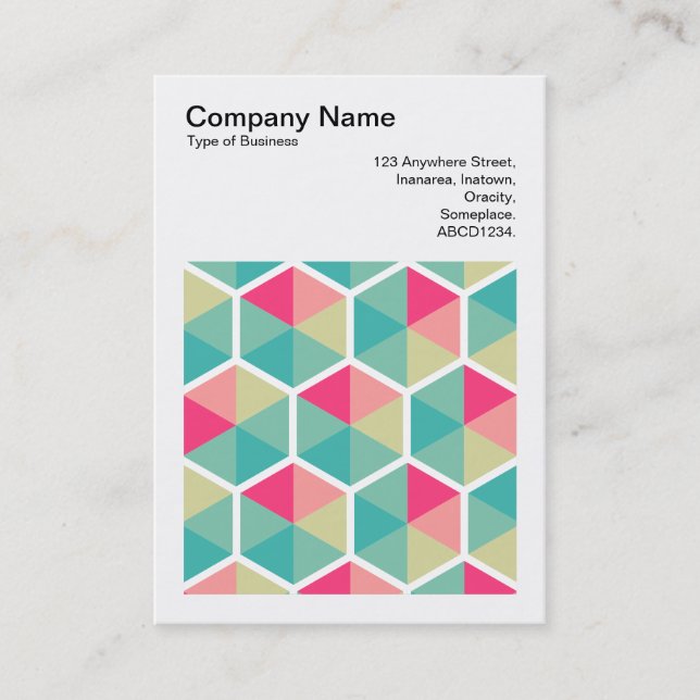 Square Photo (v3) - Hexagon pattern 02 Business Card (Front)
