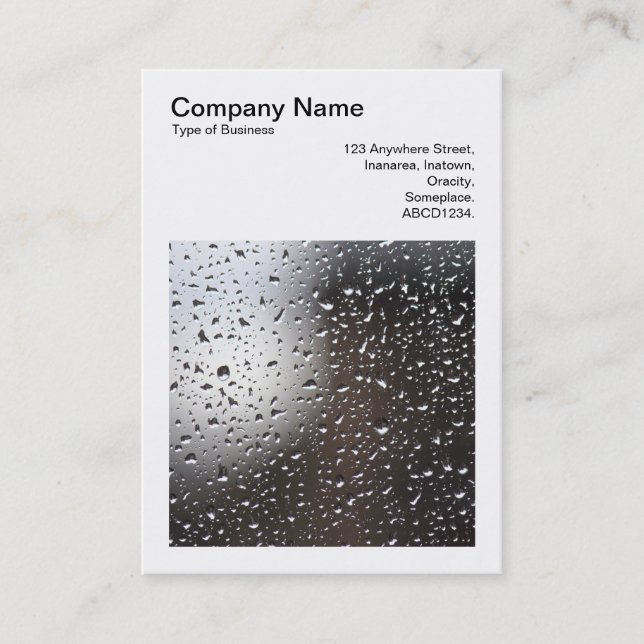 Square Photo (v3) - Rain on a Window Business Card (Front)