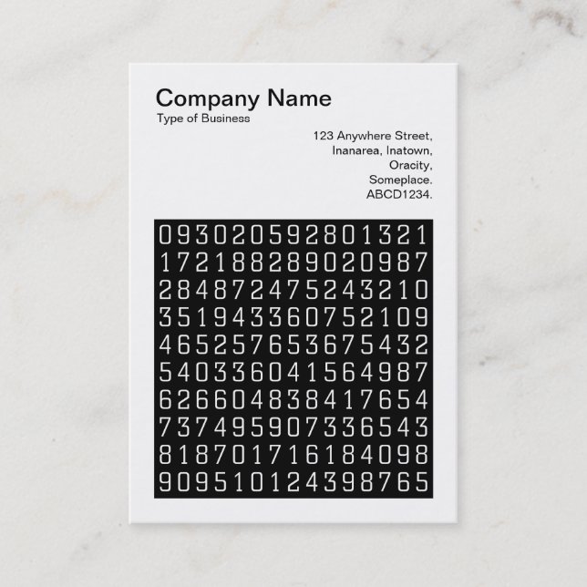 Square Photo (v3) - Random Numbers 02 Business Card (Front)
