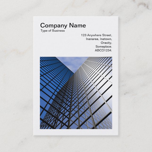 Square Photo (v3) - Reflective Office Block Business Card (Front)