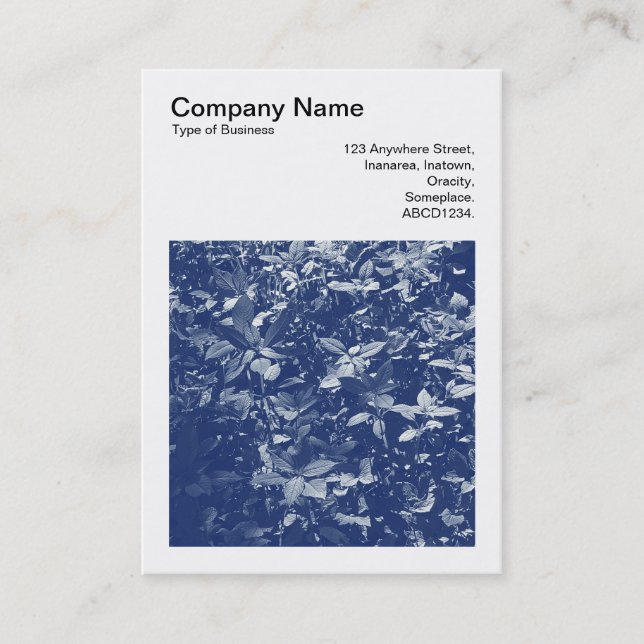 Square Photo (v3) - Sunlit Leaves - Cyanotype Business Card (Front)