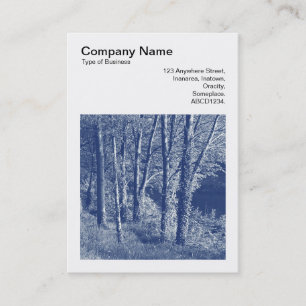 Square Photo (v3) - Trees by a River - Cyanotype Business Card