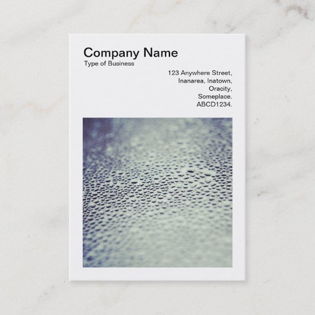 Square Photo (v3) - Water Droplets on Glass 01 Business Card (Front)