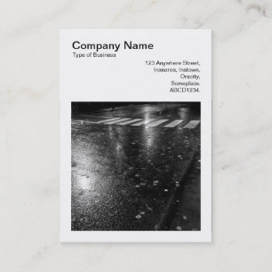 Square Photo (v3) - Wet Autumn Road at Night Business Card