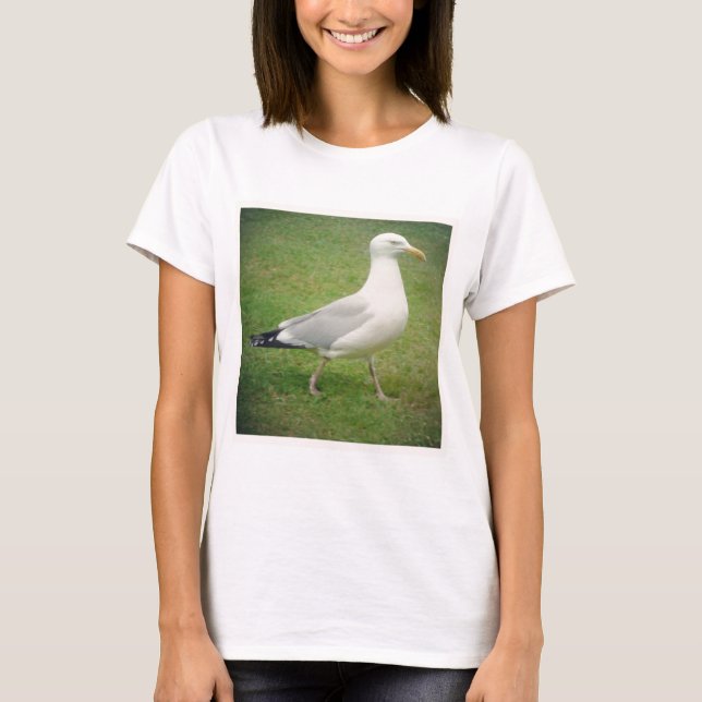 Square Photo - Walking Seagull T-Shirt (Front)