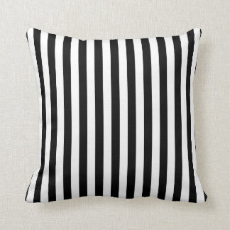 Square Pillow Black White Stripe