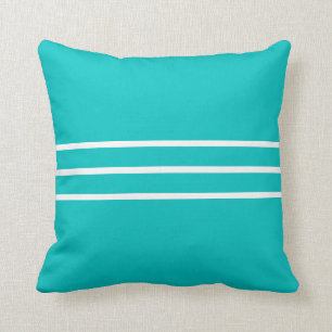 Square Pillow Teal Blue White Cushion Block Colour
