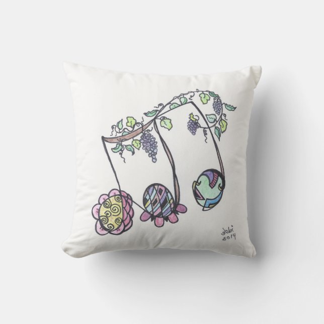 square pillow--triplets throw pillow (Front)