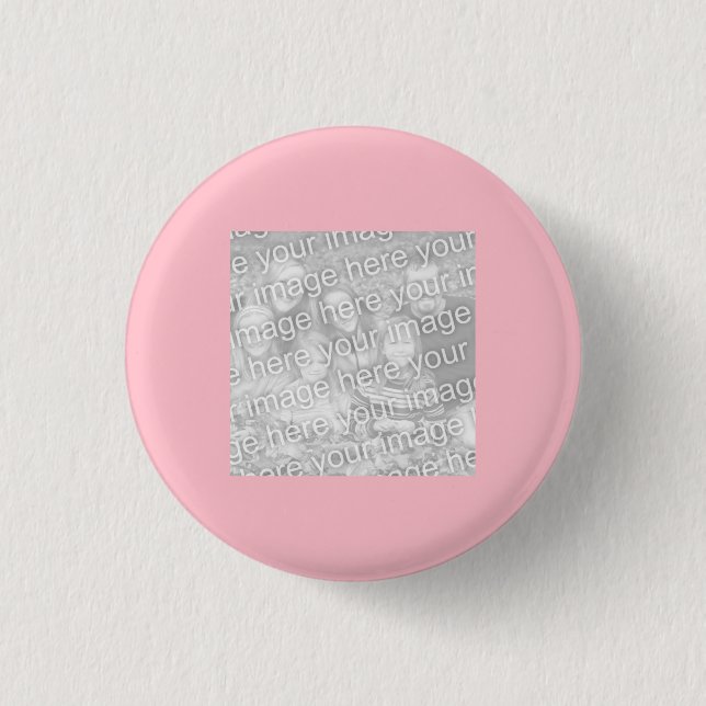 Square Pink Border Photo 1 Inch Round Button (Front)