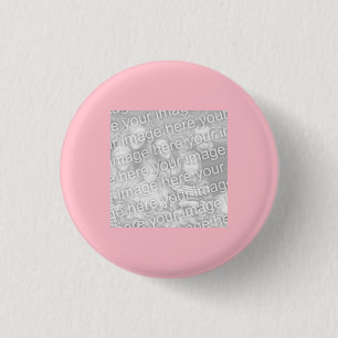 Square Pink Border Photo 1 Inch Round Button