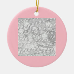 Square Pink Border Photo Ceramic Ornament