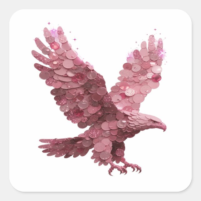 Square Pink PINK EAGLE Square Sticker (Front)
