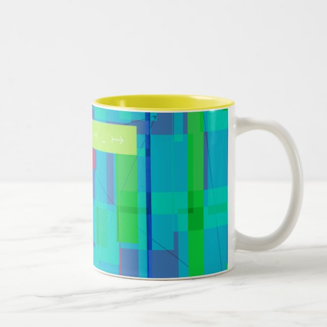 Square Plaid Two-Tone Coffee Mug (Right)