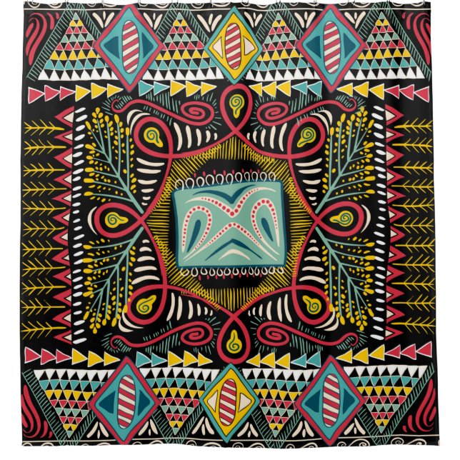 Square pocket, shawl, textile. Colourful abstract  (Front)