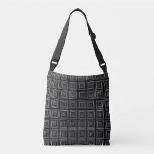 Square Prisms Black White Crossbody Bag
