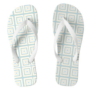 Square Prisms Duck Egg Blue Gold White Grey Flip Flops