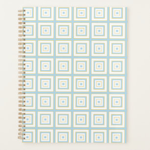 Square Prisms Duck Egg Blue Gold White Grey Planner