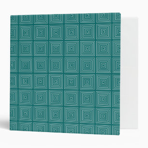 Square Prisms Turquoise White  Binder