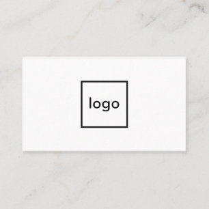 Square professional white add your custom logo business card