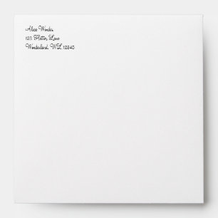 Square Purple Alice Invitation Envelope