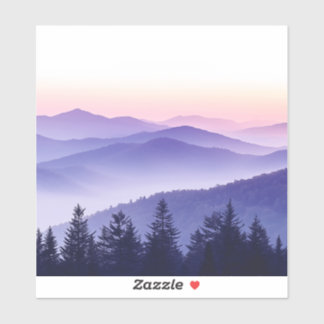 Square Purple Sky in the Smoky Mountains Sticker