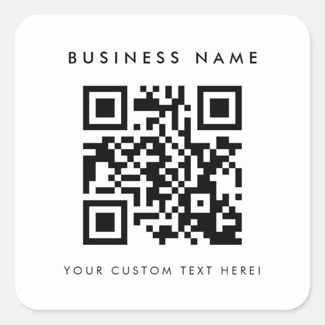 Square QR Code Custom Sticker (Front)