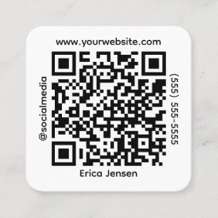 Square QR Social Media Contact Business Card