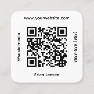 Square QR Social Media Contact Square Business Card