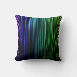 Square Rainbow Light Stripes Throw Pillow