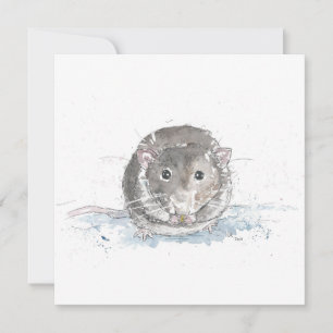 Square rat art card