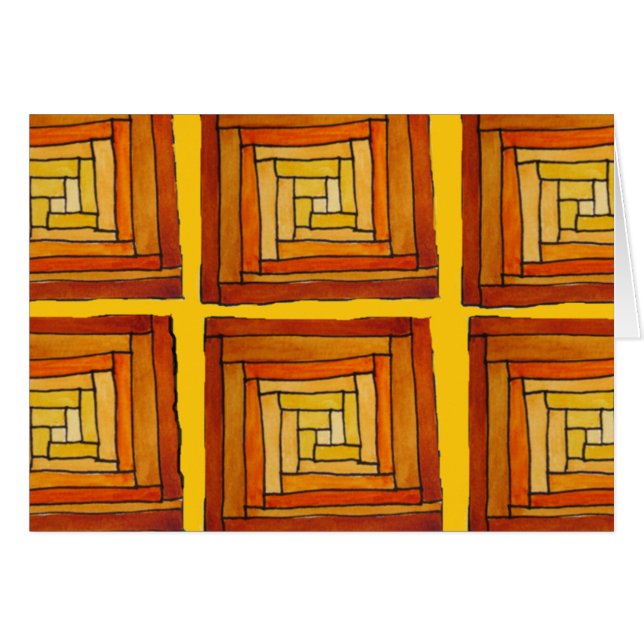 square retro art deco brown pattern (Front Horizontal)