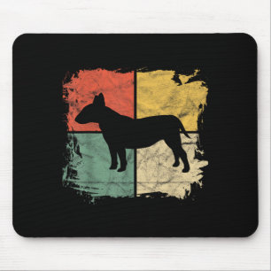 Square Retro Bull Terrier Owner Gift Dog Bully Dad Mouse Pad