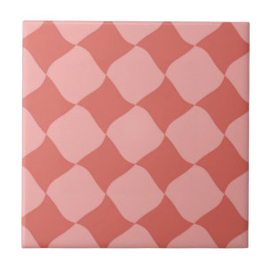 Square Retro Vintage Red Pattern  Tile