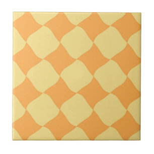 Square Retro Vintage Yellow Pattern  Tile