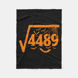 Square Root 4489 Funny Halloween Meme 67 Math Teac Fleece Blanket