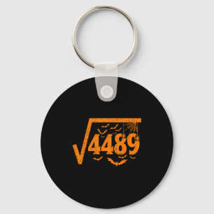 Square Root 4489 Funny Halloween Meme 67 Math Teac Keychain