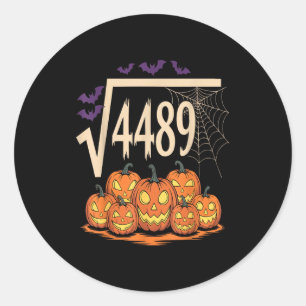 Square Root 4489 Slang Math Teacher Six Seven 6 7  Classic Round Sticker