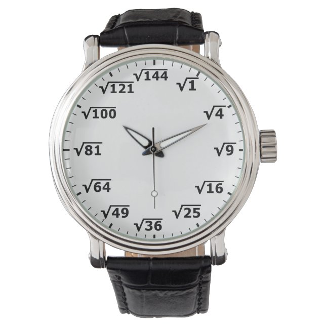Square Root Clock - Mathematics Math Time Hours Watch (Front)