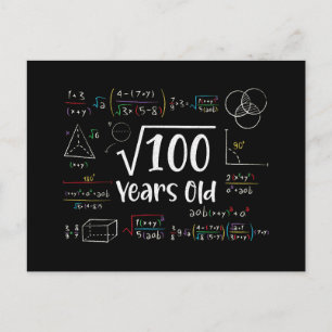 Square Root of 100 10th Birthday 10 Year Old Gifts Holiday Postcard